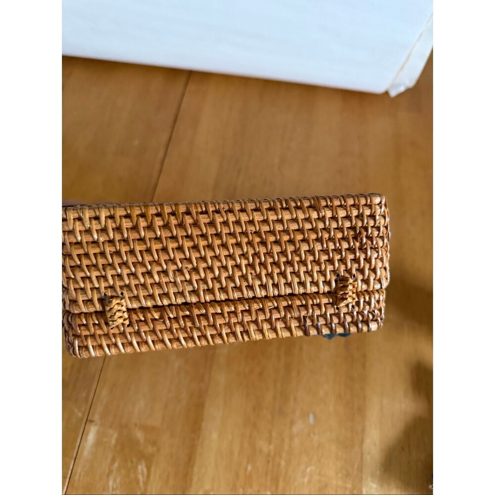 wicker handbag with crab decoration, coastal/vintage style. - Picture 7 of 13